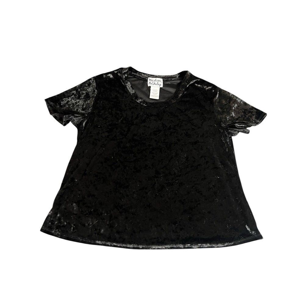 Madison & Berkeley Crushed Velvet Cropped Shirt Sz M Y2K Retro Edgy Goth Rock